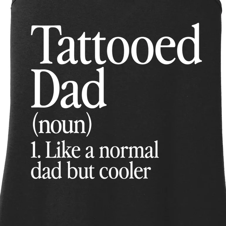 Tattooed Dad Definition Tattoo Artist Retro Aesthetic Family Ladies Essential Tank