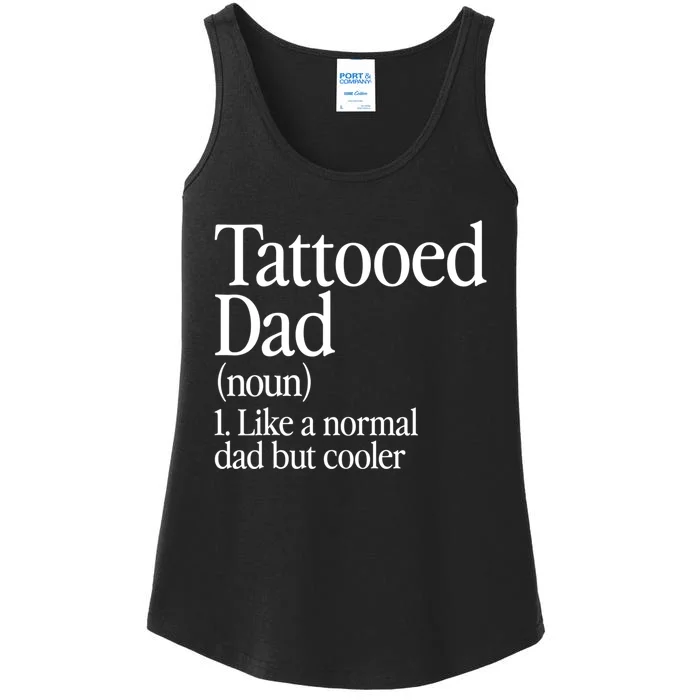 Tattooed Dad Definition Tattoo Artist Retro Aesthetic Family Ladies Essential Tank