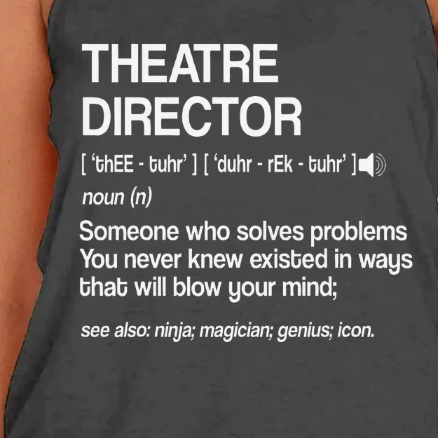 Theater Director Definition Broadway Musical Theatre Women's Knotted Racerback Tank