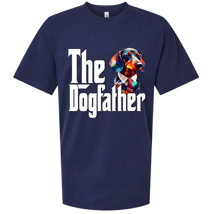 The Dogfather Dogs Daddy Father Dachshund Dad Gift Sueded Cloud Jersey T-Shirt