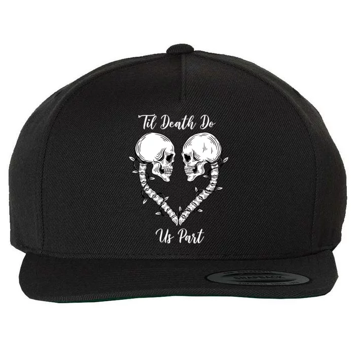 Til Death Do Us Part Skeleton Heart Wool Snapback Cap