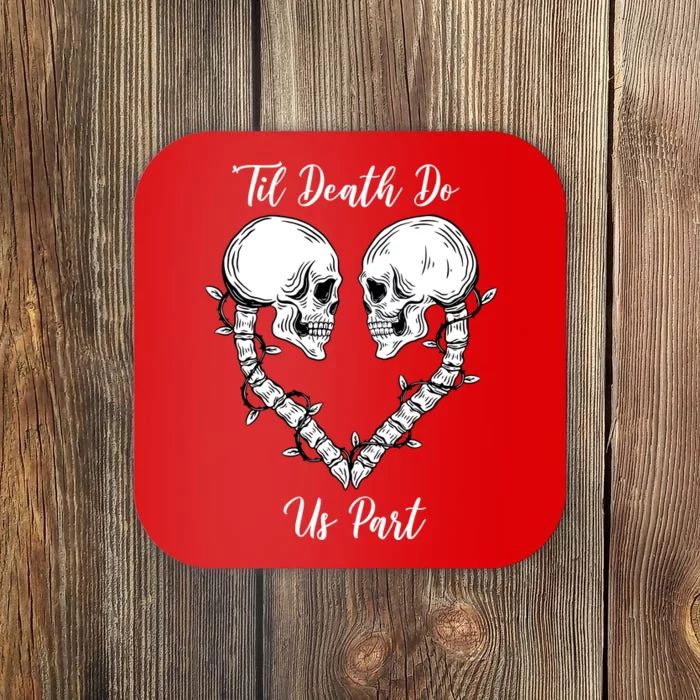 Til Death Do Us Part Skeleton Heart Coaster