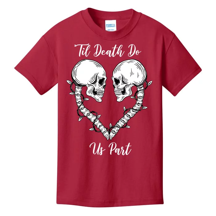 Til Death Do Us Part Skeleton Heart Kids T-Shirt