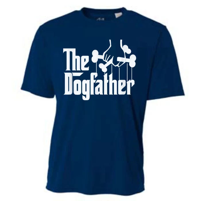 The Dogfather Dog Dad Fathers Day Gift Dog Lover Paw Dog Fathers Cooling Performance Crew T-Shirt