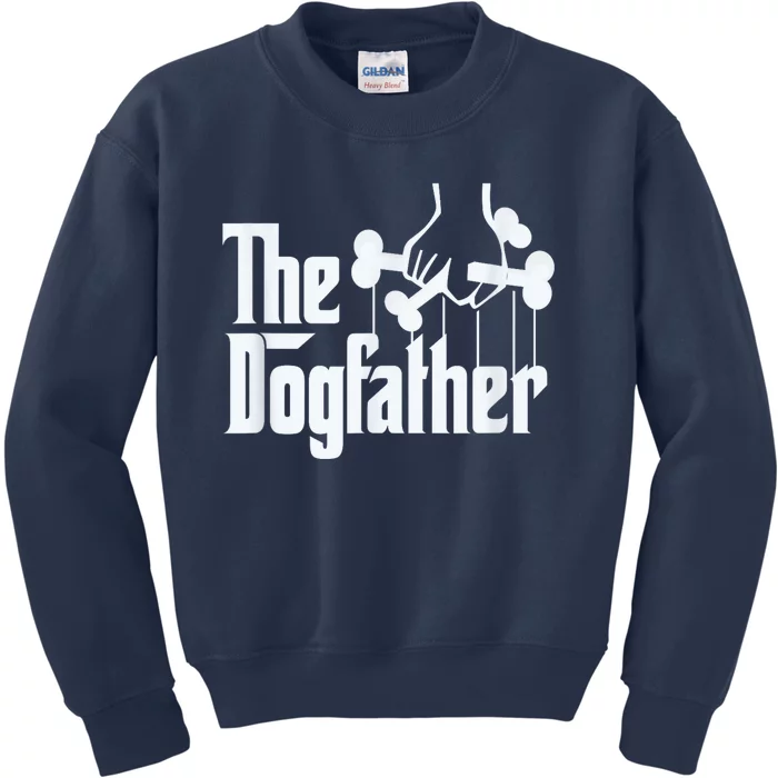 The Dogfather Dog Dad Fathers Day Gift Dog Lover Paw Dog Fathers Kids Sweatshirt