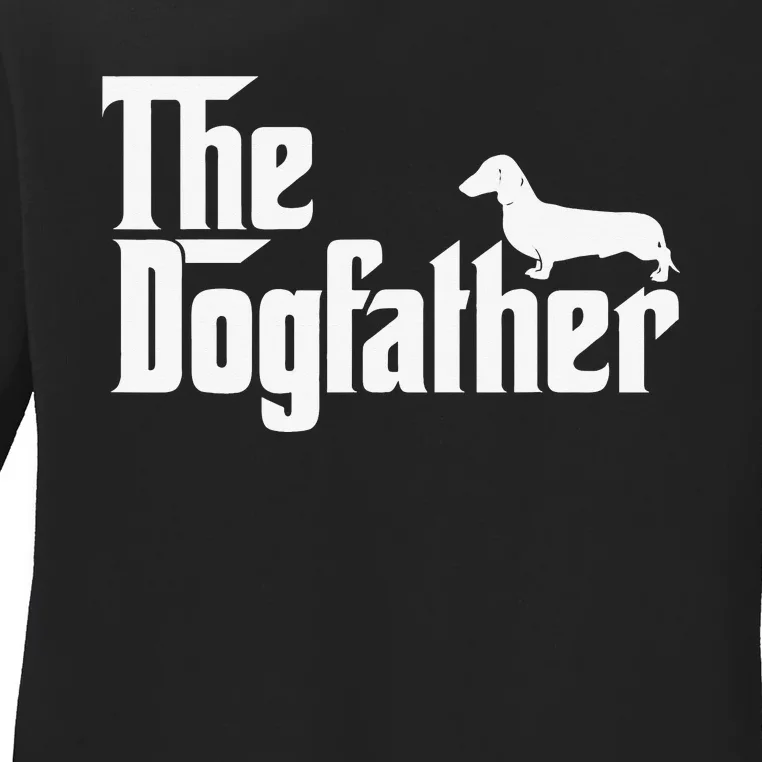 The Dogfather Dachshund Father Funny Dog Lover Ladies Long Sleeve Shirt