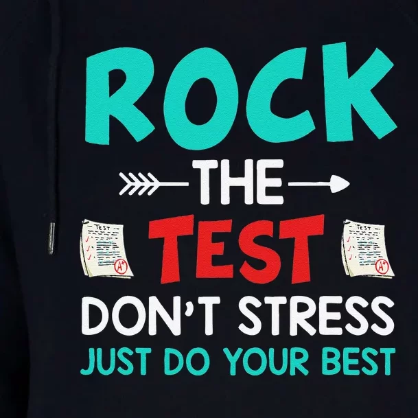 Test Day Do Your Best State Testing Teacher Student Womens Funnel Neck Pullover Hood