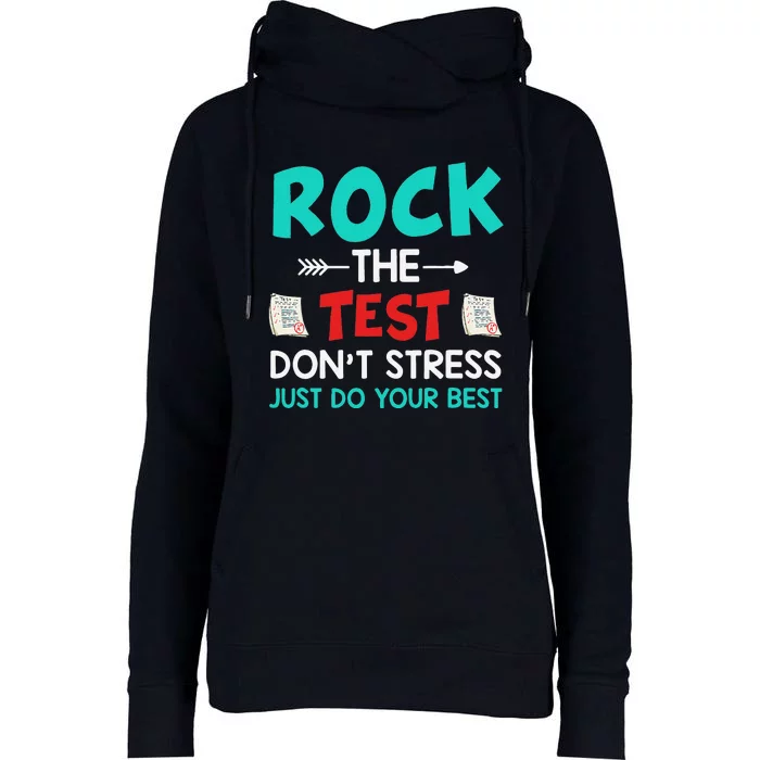 Test Day Do Your Best State Testing Teacher Student Womens Funnel Neck Pullover Hood