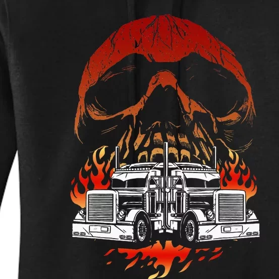 Truck Driver Design For Dad Big Rig Semitrailer Truckin Women's Pullover Hoodie