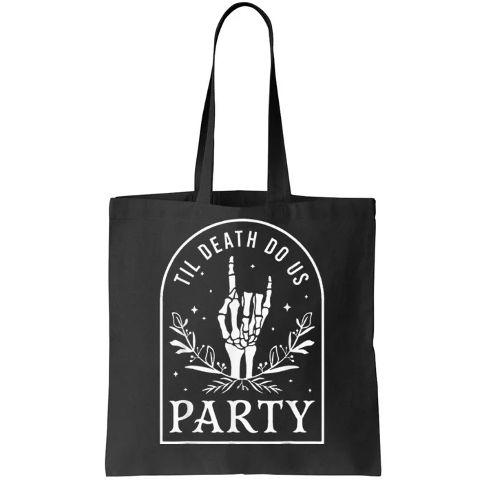 Til Death Do Us Party Retro Halloween Bachelorette Matching Tote Bag