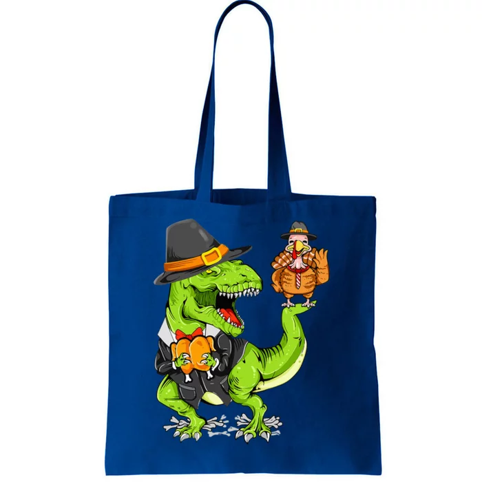 Thanksgiving Day Dinosaur T Rex Turkey Funny Tote Bag