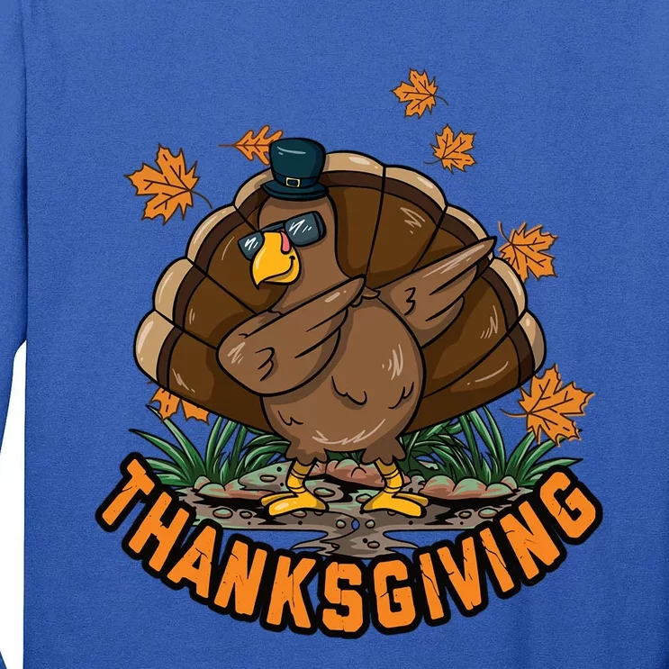 Thanksgiving Dabbing Dab Dance Turkey Gift Tall Long Sleeve T-Shirt