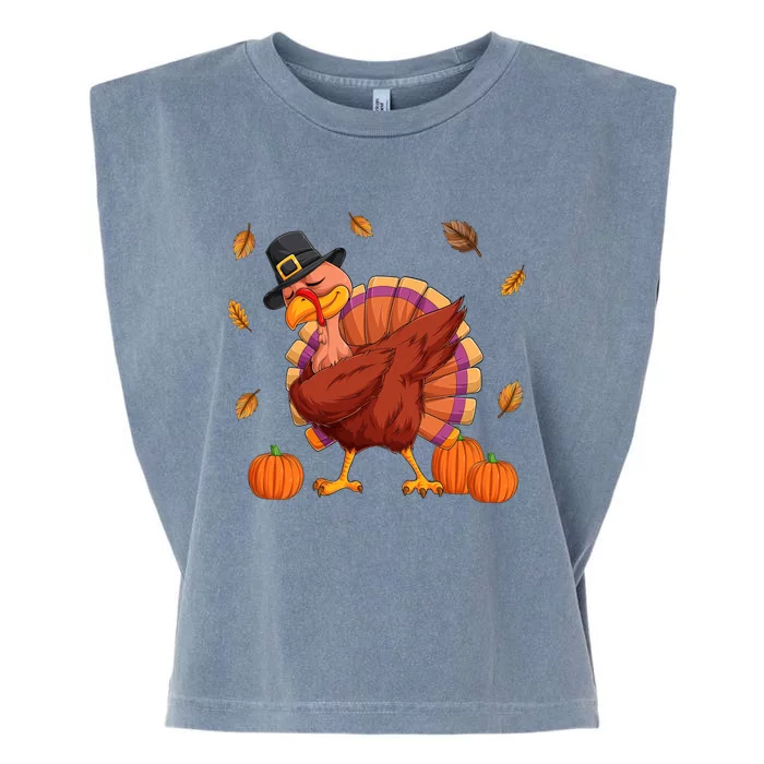 Thanksgiving Day Dabbing Turkey Pilgrim Boys Girls Cute Gift Garment-Dyed Women's Muscle Tee