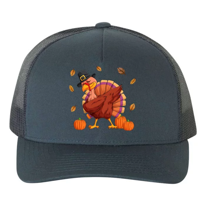 Thanksgiving Day Dabbing Turkey Pilgrim Boys Girls Cute Gift Yupoong Adult 5-Panel Trucker Hat