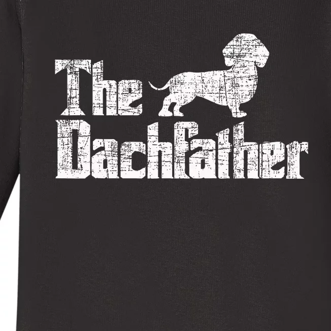 The Dachfather Dachshund FatherS Day Pet Dog Lover Baby Long Sleeve Bodysuit