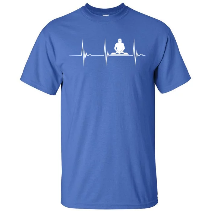 Turntable Dj Dance Music Heartbeat Ekg Pulse Dj Techno Gift Tall T-Shirt