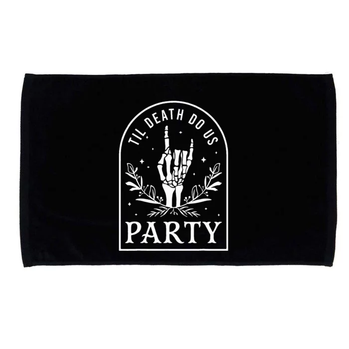 Til Death Do Us Party Retro Halloween Bachelorette Matching Microfiber Hand Towel