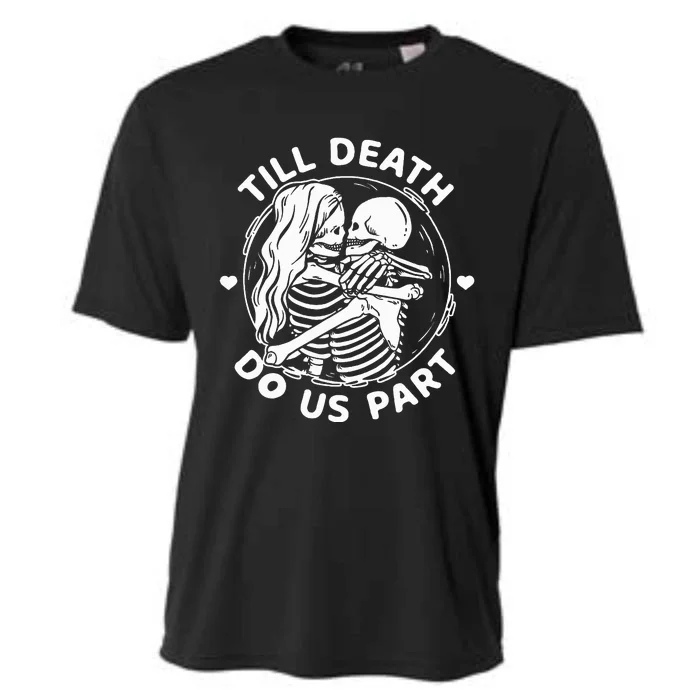 Till Death Do Us Part Skeleton Couple Kissing Cooling Performance Crew T-Shirt