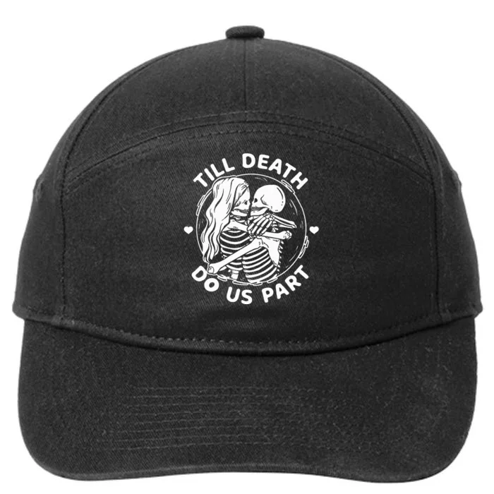 Till Death Do Us Part Skeleton Couple Kissing 7-Panel Snapback Hat