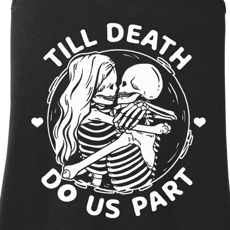 Till Death Do Us Part Skeleton Couple Kissing Ladies Essential Tank