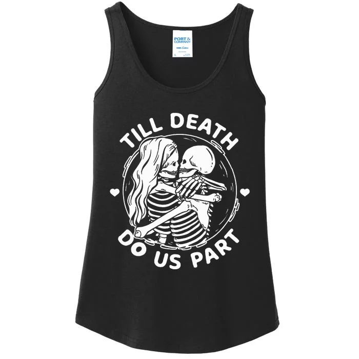 Till Death Do Us Part Skeleton Couple Kissing Ladies Essential Tank