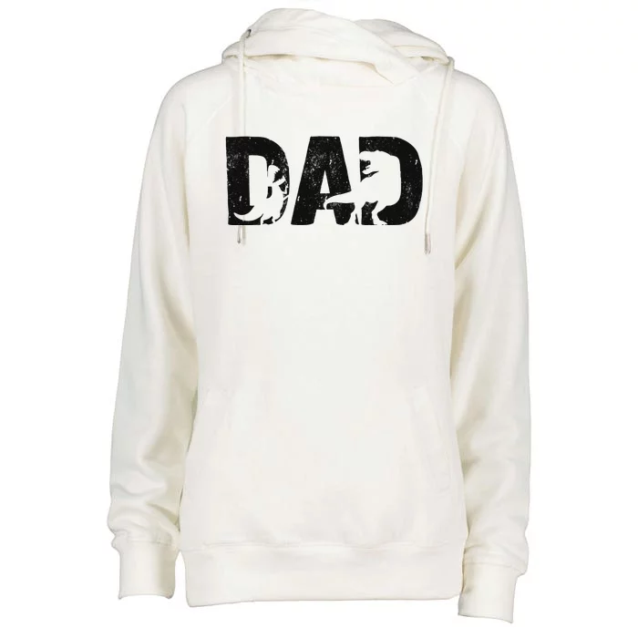 Trex Dad Dinosaur Lover Cool Vintage Fathers Day Gift Womens Funnel Neck Pullover Hood