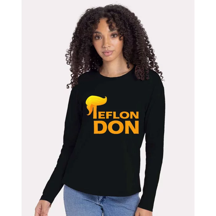 Teflon Don Donald Trump Hair Womens Cotton Relaxed Long Sleeve T-Shirt