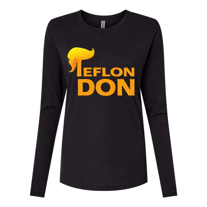 Teflon Don Donald Trump Hair Womens Cotton Relaxed Long Sleeve T-Shirt