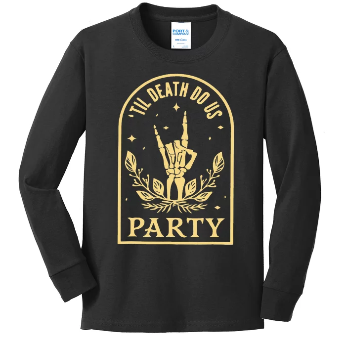 Til Death Do Us Party Bachelorette Matching Bride Skeleton Kids Long Sleeve Shirt