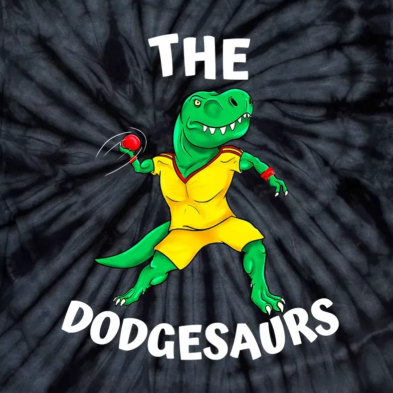 The Dodgesaurs Dodgeball Team Name Funny Dinosaur Dodgeball Tie-Dye T-Shirt