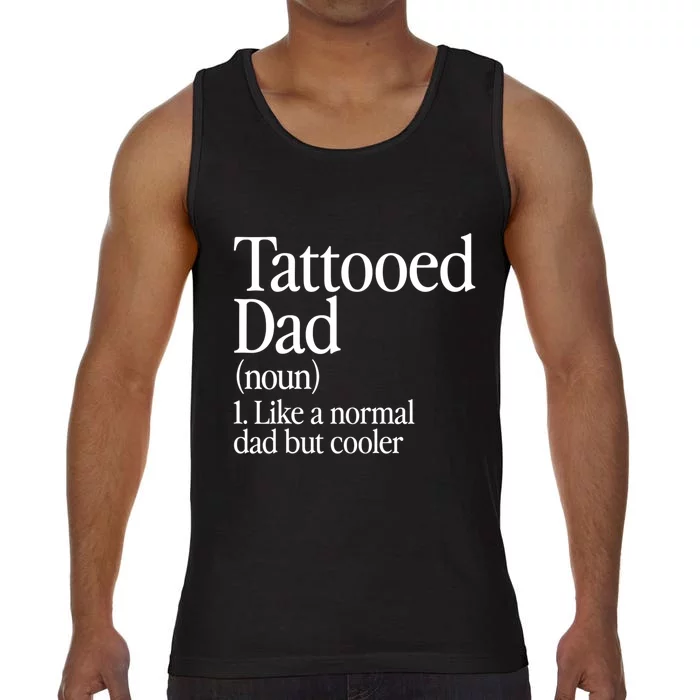 Tattooed Dad Definition Tattoo Artist Retro Aesthetic Family Comfort Colors® Tank Top