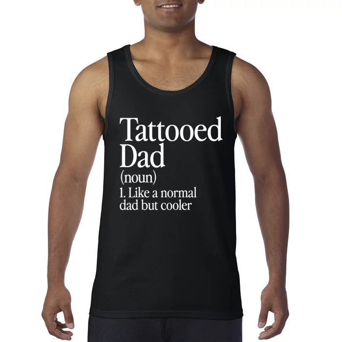 Tattooed Dad Definition Tattoo Artist Retro Aesthetic Family Tank Top