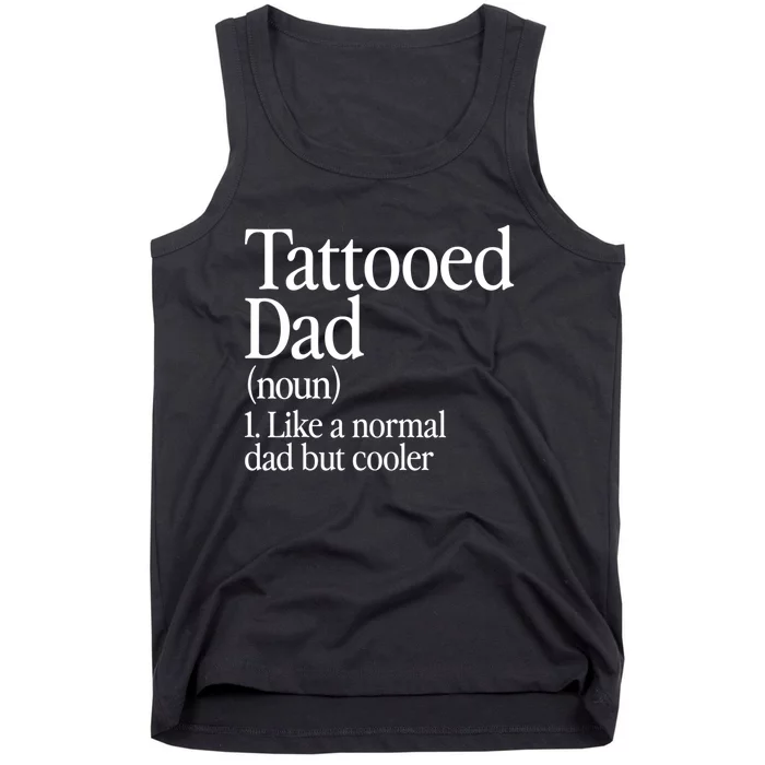 Tattooed Dad Definition Tattoo Artist Retro Aesthetic Family Tank Top