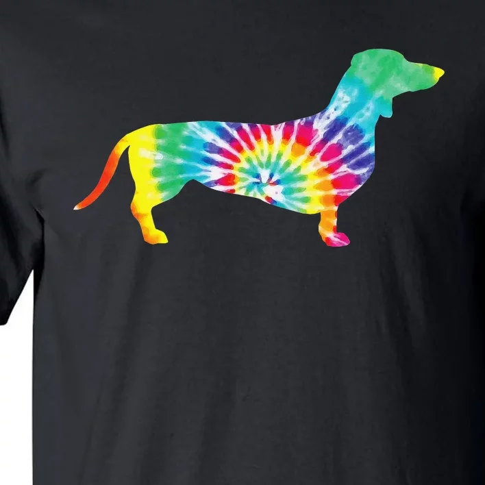 Tie Dye Dog Hippie Dachshund Retro Puppy Gift Tall T-Shirt