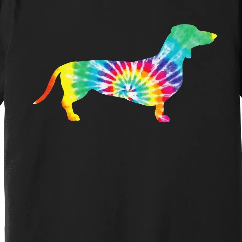 Tie Dye Dog Hippie Dachshund Retro Puppy Gift Premium T-Shirt