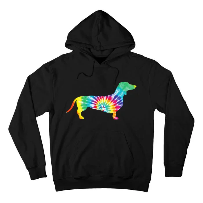 Tie Dye Dog Hippie Dachshund Retro Puppy Gift Tall Hoodie