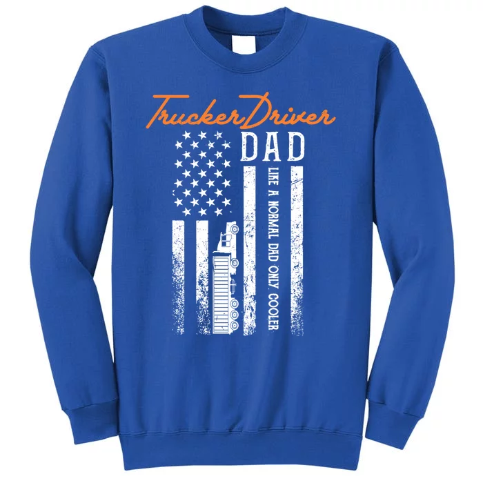 Trucker Driver Dad Like A Normal Dad Only Cooler Fathers D Gift Tall Sweatshirt