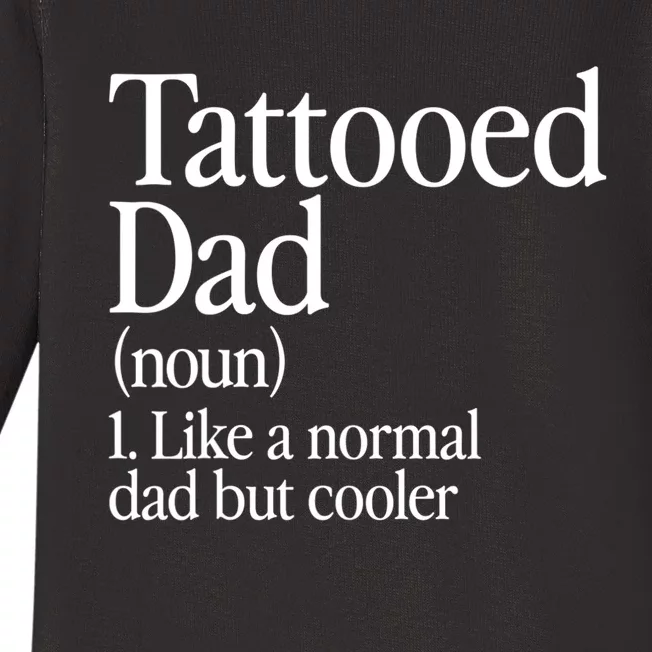 Tattooed Dad Definition Tattoo Artist Retro Aesthetic Family Baby Long Sleeve Bodysuit