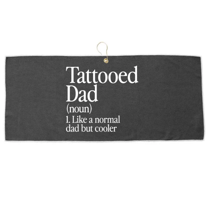 Tattooed Dad Definition Tattoo Artist Retro Aesthetic Family Large Microfiber Waffle Golf Towel