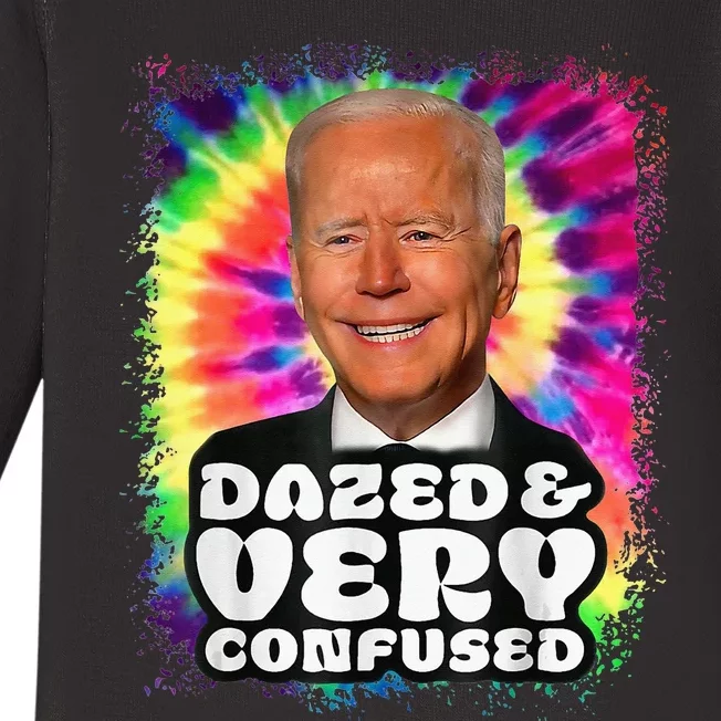 Tie dye Dazed And Very Confused Biden Baby Long Sleeve Bodysuit