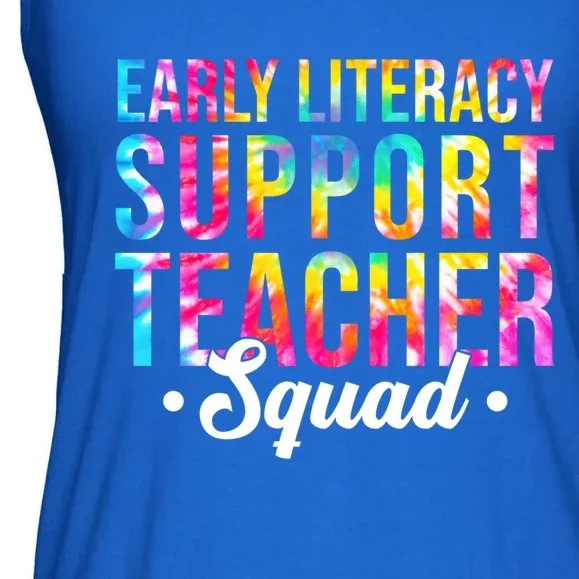 Tie Dye Early Literacy Support Teacher Squad Back To School Gift Ladies Essential Flowy Tank