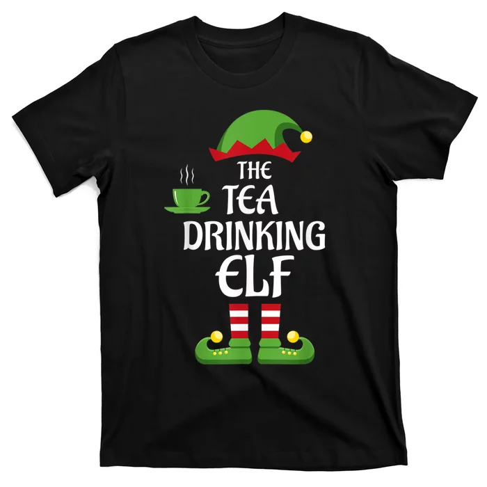 Tea Drinking Elf Family Matching Group Christmas T-Shirt