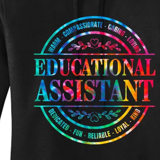 Tie Dye Educational Assistant Paraprofessional Educator Women's Pullover Hoodie