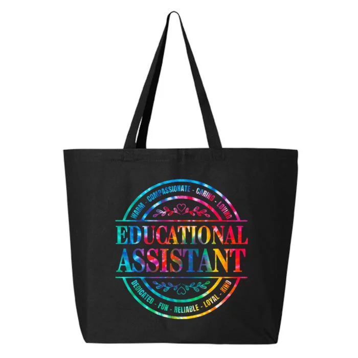 Tie Dye Educational Assistant Paraprofessional Educator 25L Jumbo Tote