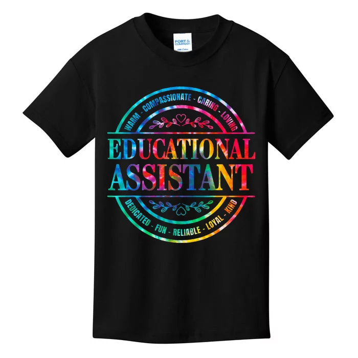 Tie Dye Educational Assistant Paraprofessional Educator Kids T-Shirt