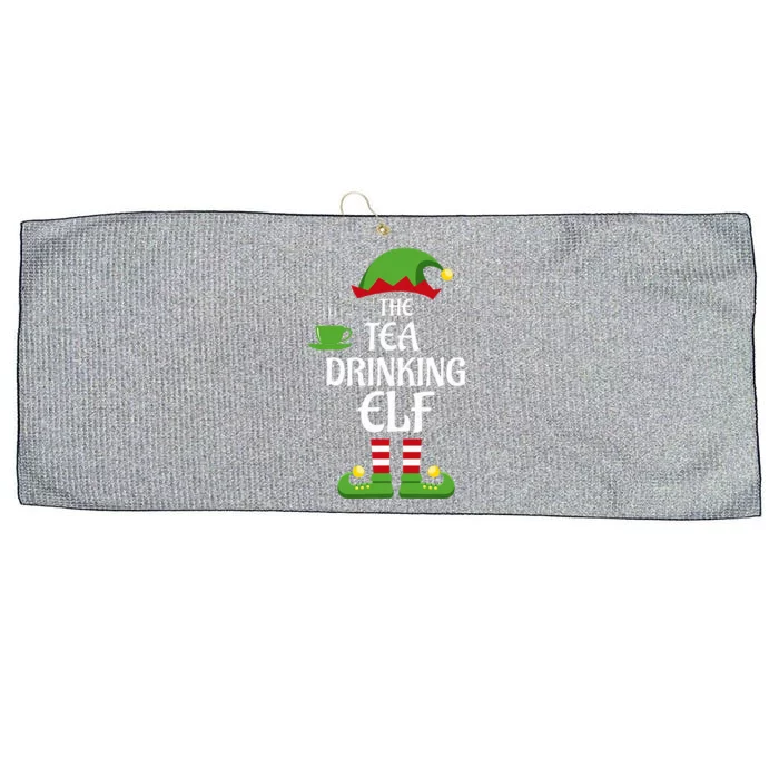 Tea Drinking Elf Family Matching Group Christmas Large Microfiber Waffle Golf Towel