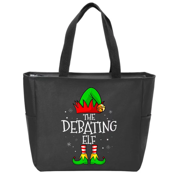 The Debating Elf Group Matching Family Christmas Zip Tote Bag