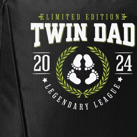 Twin Dad Est 2024 Twin Dad To Be Gifts New Daddy Viii City Backpack