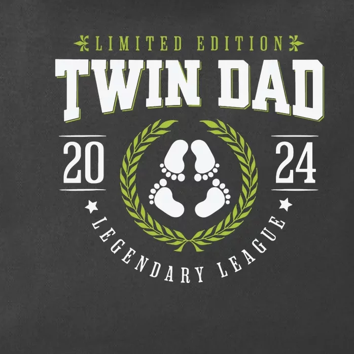 Twin Dad Est 2024 Twin Dad To Be Gifts New Daddy Viii Zip Tote Bag