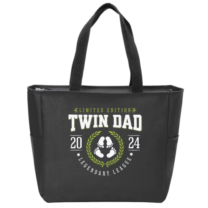 Twin Dad Est 2024 Twin Dad To Be Gifts New Daddy Viii Zip Tote Bag